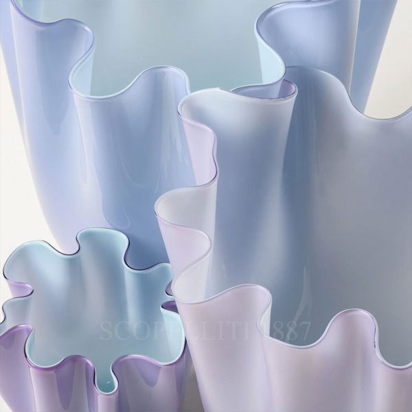 venini vases handkerchief liliac mint green three sizes