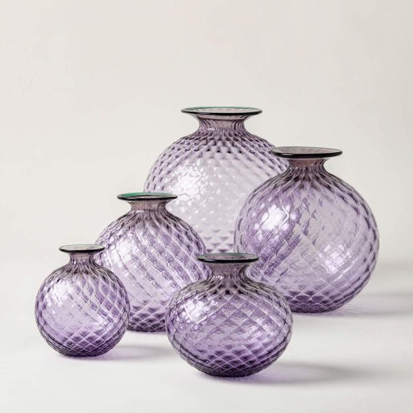 venini monofiore balloton vases in lilac mint green