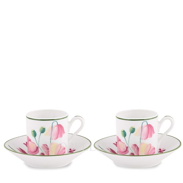 ginori 1735 florenza mauve pink coffee cups set
