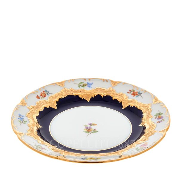 meissen cobalt blue strewn flowers bread plate