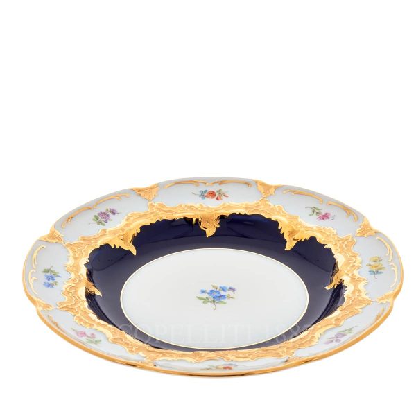 meissen strewn flowers starter plate cobalt blue