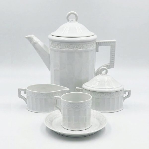 royal copenhagen fan white coffee set