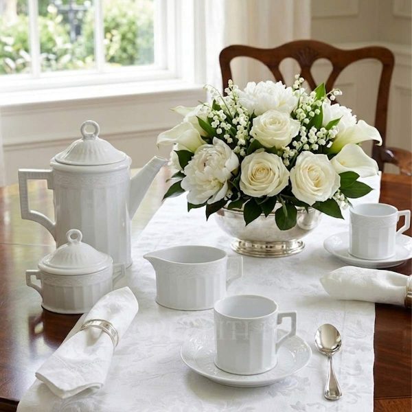 royal copenhagen fan white coffee set