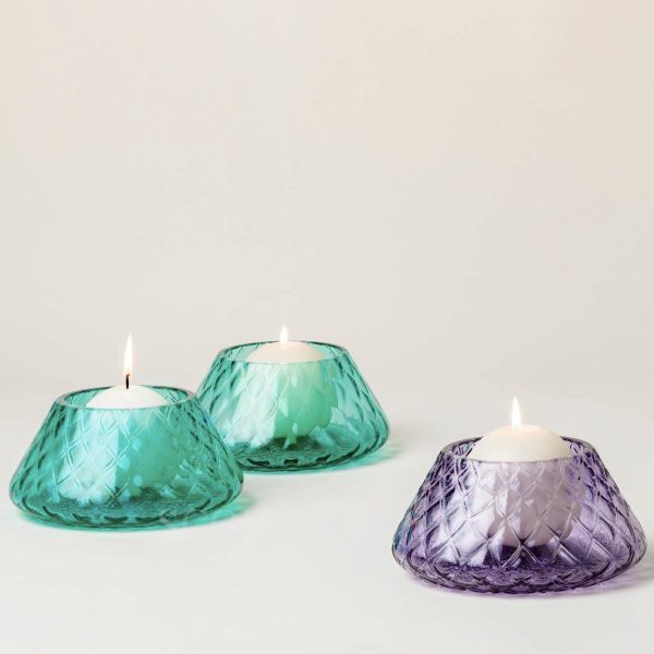 venini lele candles lilac and mint green