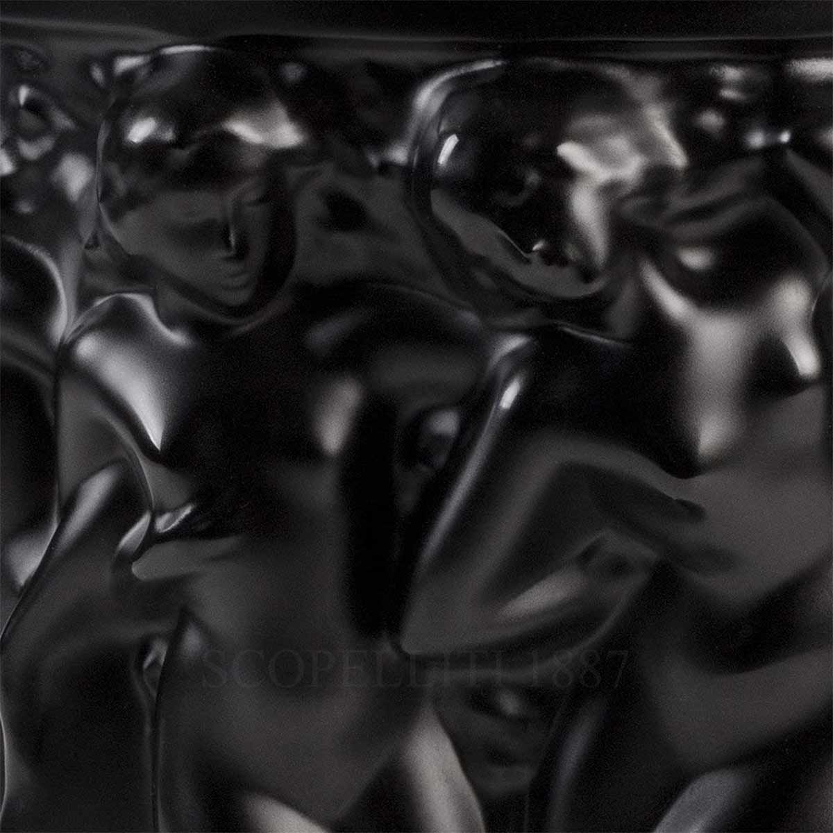 lalique bacchantes vase black crystal detail