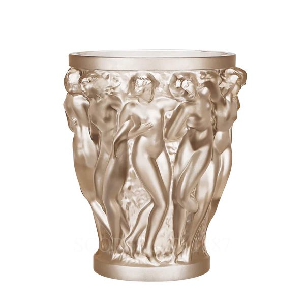 lalique bacchantes vase gold luster large