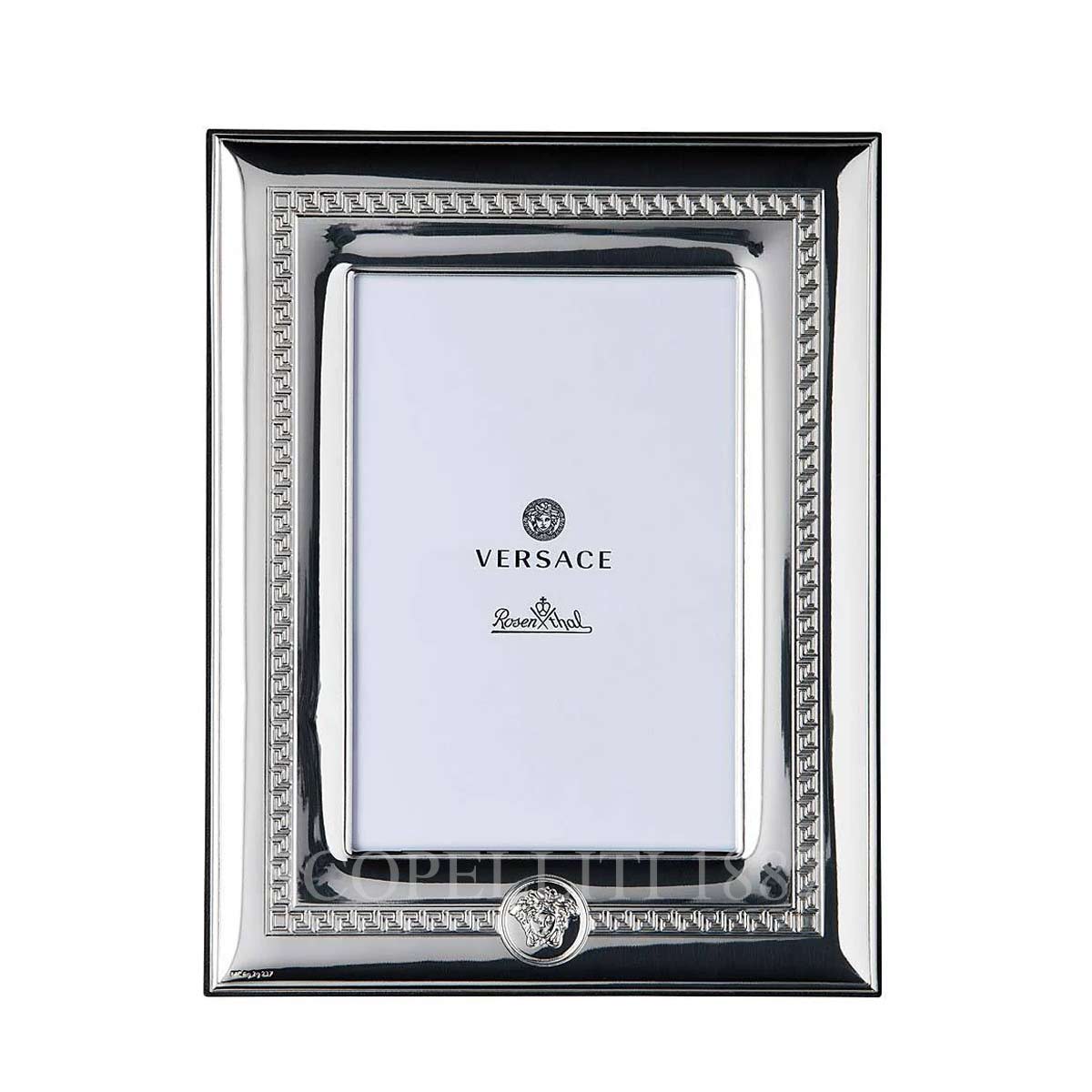 versace small silver picture frame with versace pattern