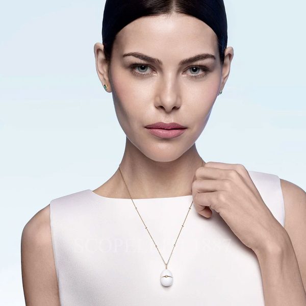 faberge white enamel egg pendant n1