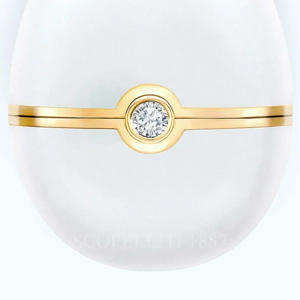 fabergé white enamel egg no 1 pendant close up diamond detail