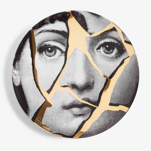 fornasetti plate tema e variazioni n.2 gold