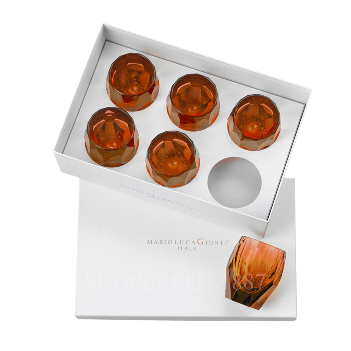 mario luca giusti milly luxury box acrylic glasses amber