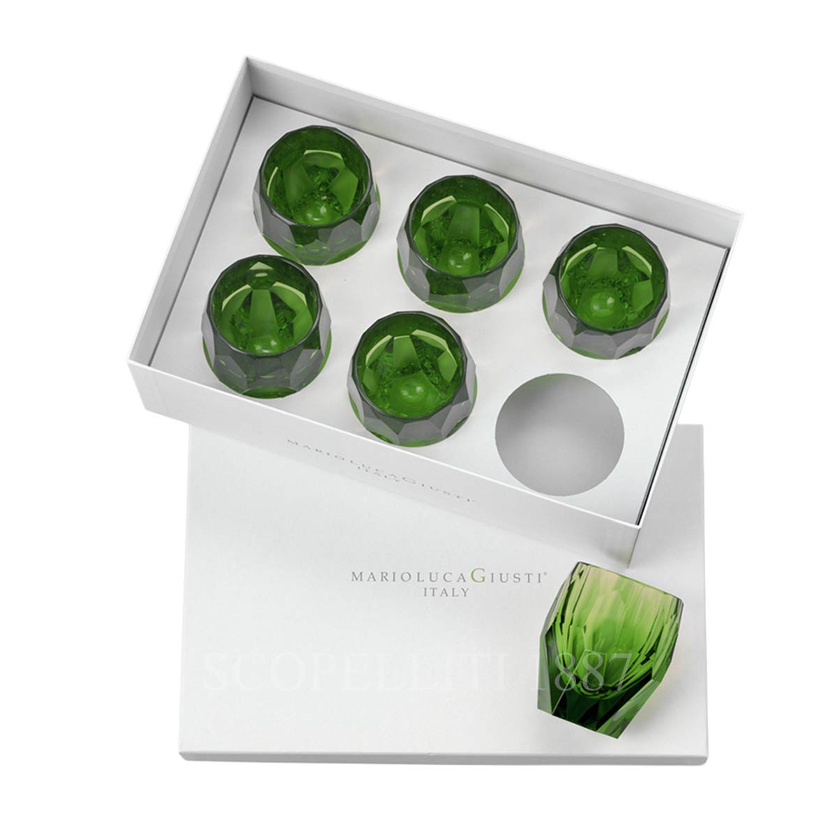mario luca giusti milly luxury box acrylic glasses green