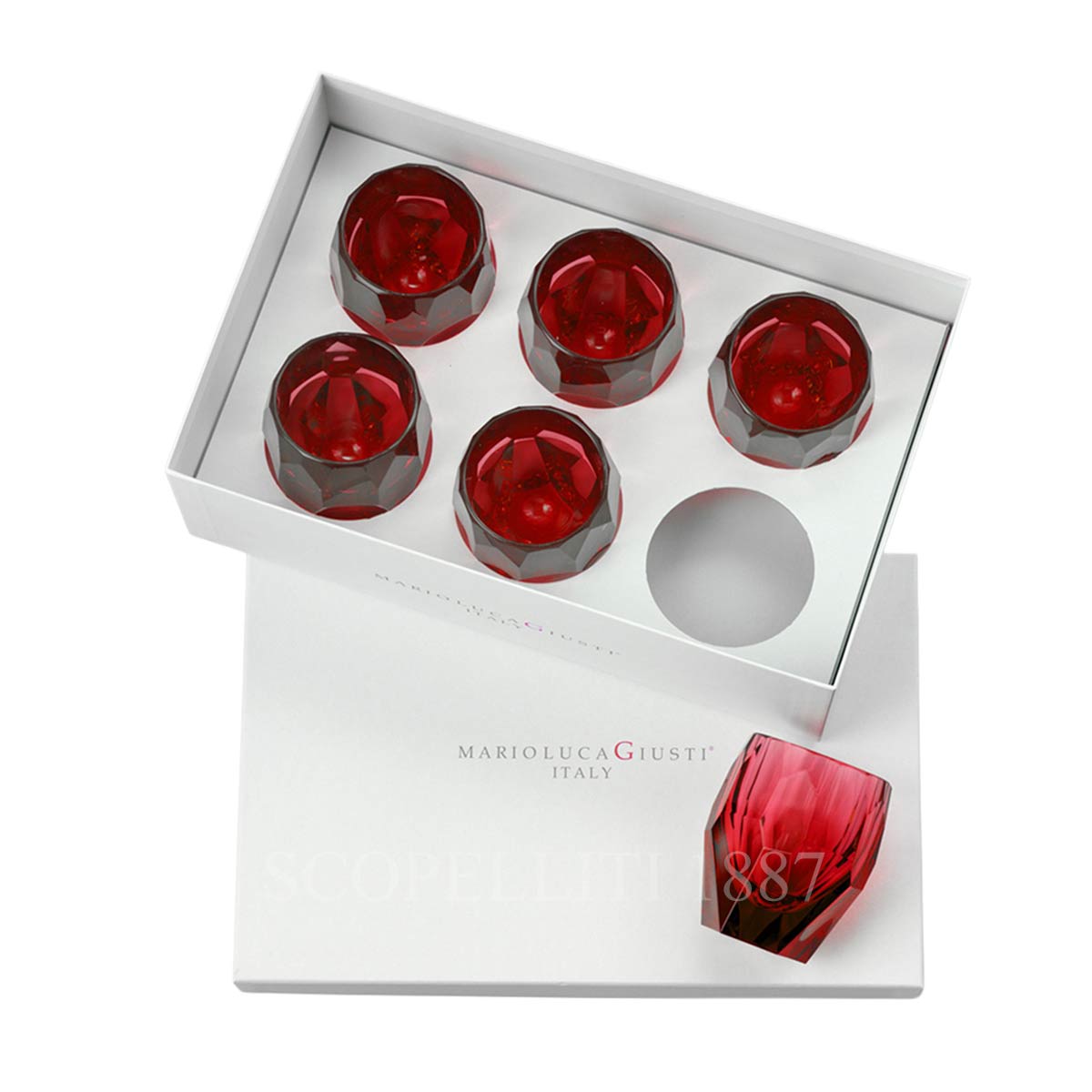 mario luca giusti milly luxury box acrylic glasses red