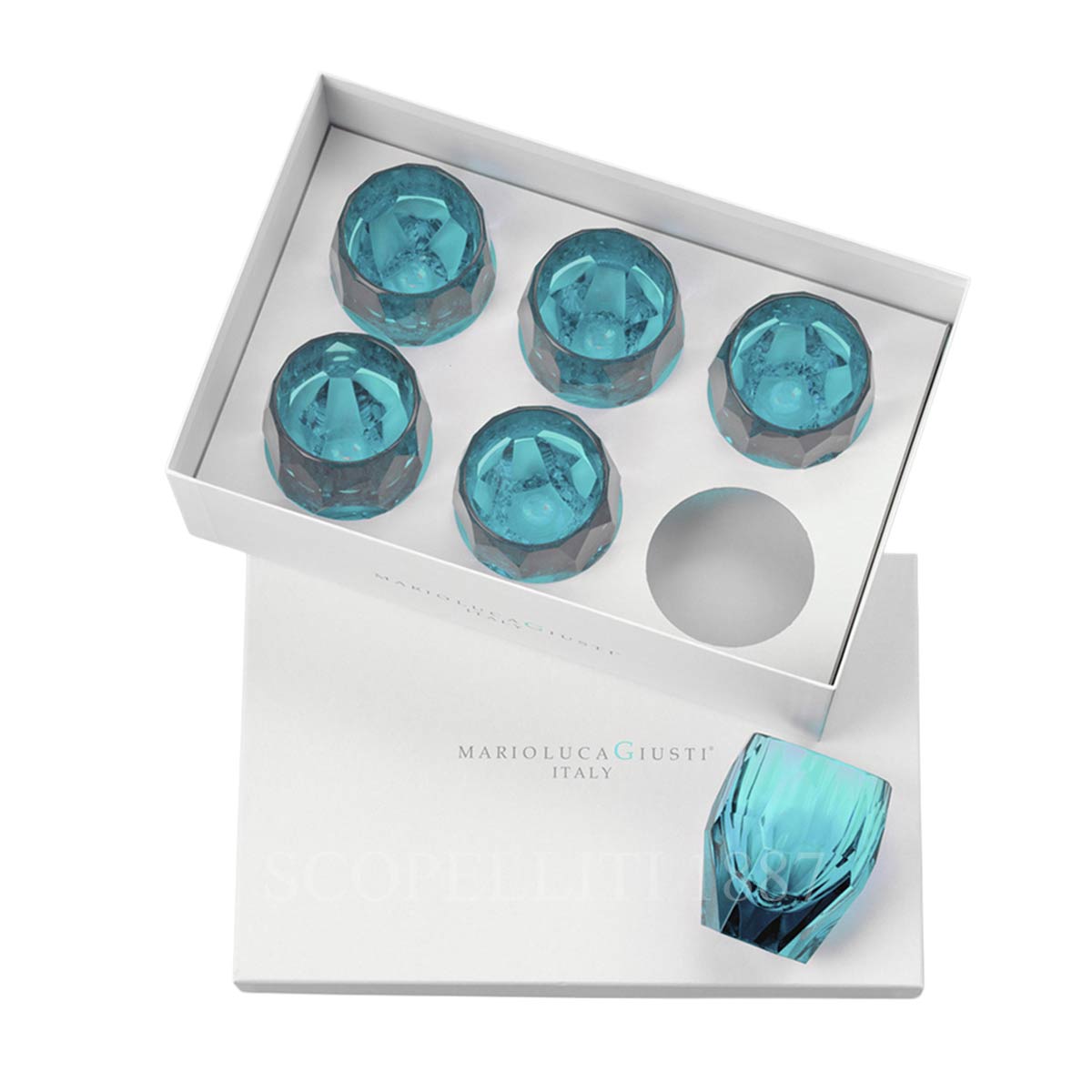 mario luca giusti milly luxury box acrylic glasses turquoise