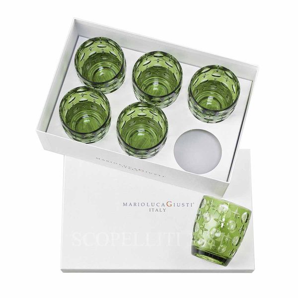 mario luca giusti super star luxury box acrylic glasses green