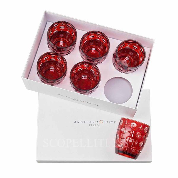 mario luca giusti super star luxury box acrylic glasses red