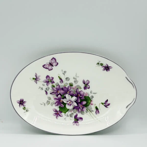 aynsley english violets small oval dish