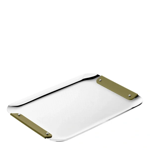 christofle cub tray imperial green 32x23 cm stainless steel