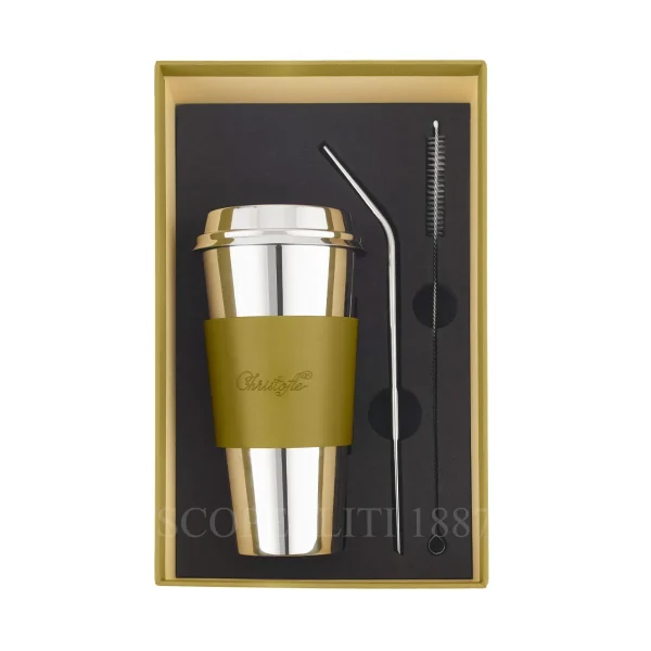 christofle objets miroir insulated coffee cup imperial green