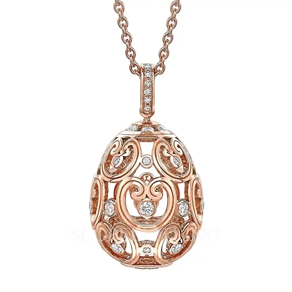 fabergé imperial egg pendant rose gold