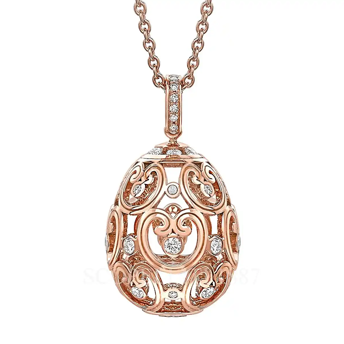 fabergé imperial egg pendant rose gold