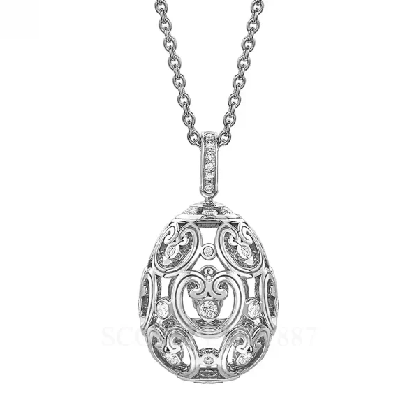 fabergé imperial diamond egg pendant 18 kt white gold