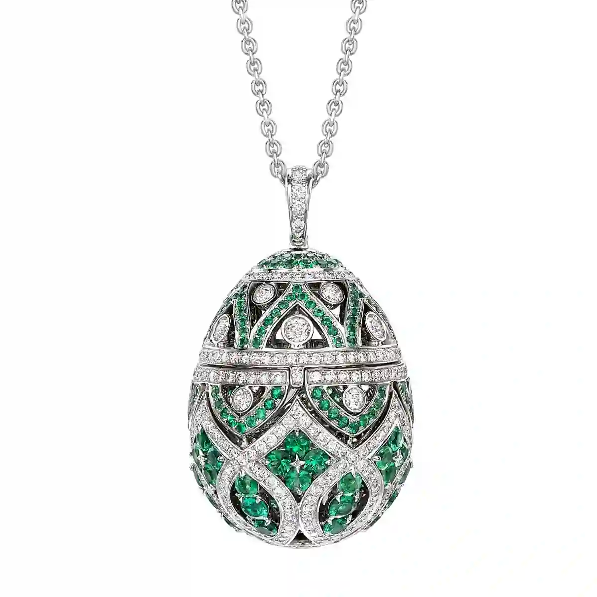 fabergé zenya emerald egg pendant