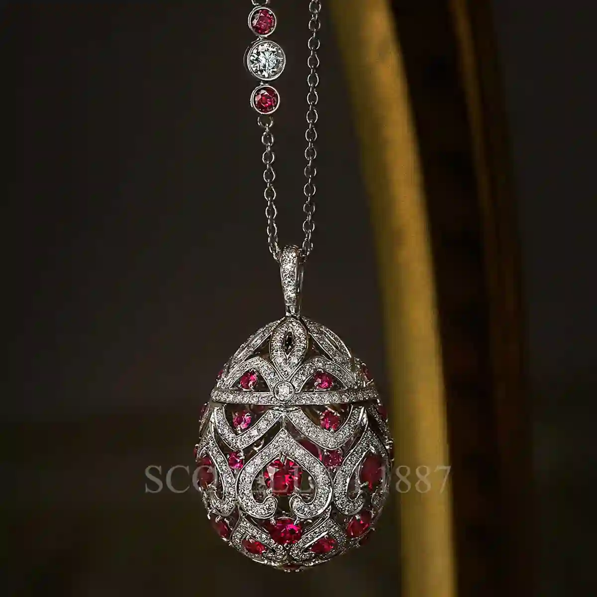 faberge ruby egg pendant imperial zenya