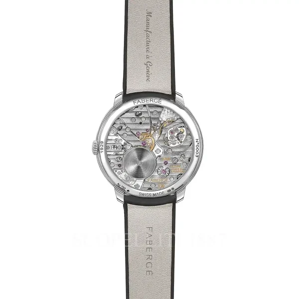 fabergé compliquee peacock black watch back view