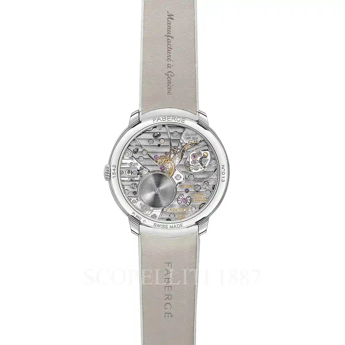 fabergé compliquee peacock diamond watch back view