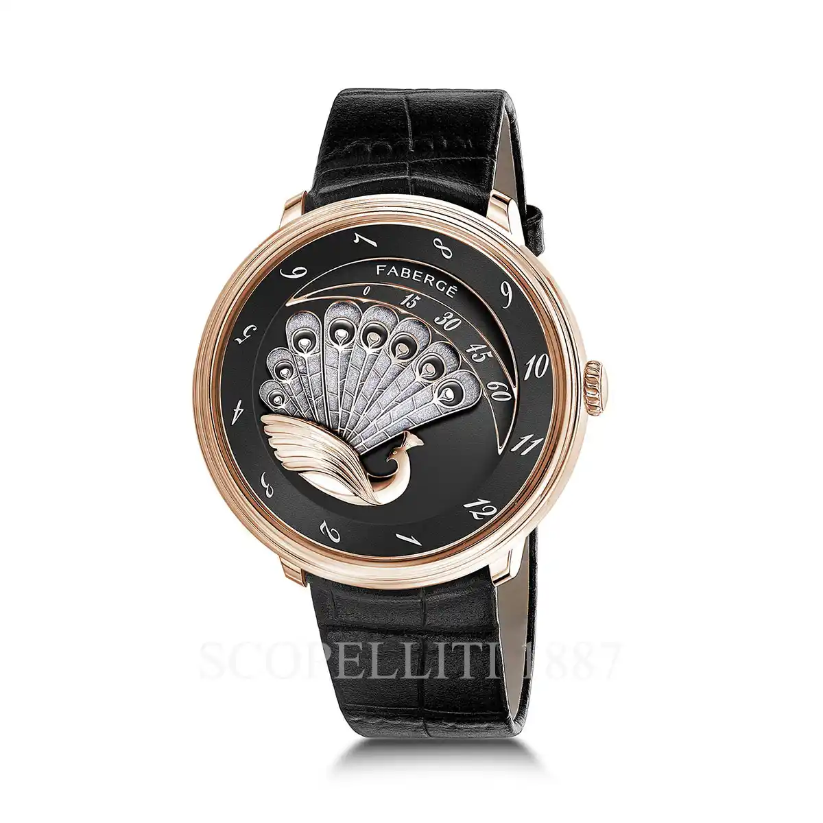 fabergé compliquée peacock rose gold watch