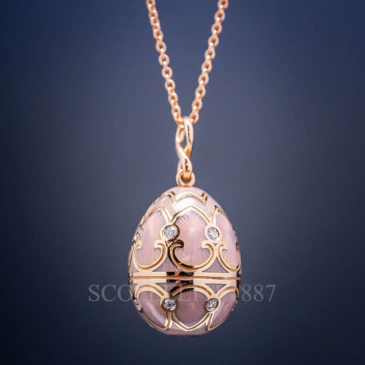 fabergé heritage egg pendant rose gold
