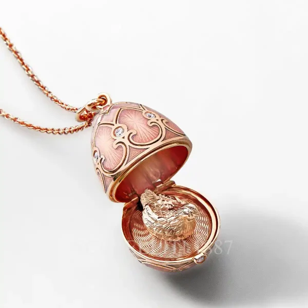 fabergé heritage hen surprise egg pendant rose gold
