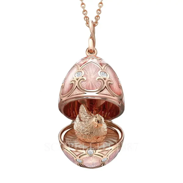 fabergé heritage hen surprise egg pendant rose gold