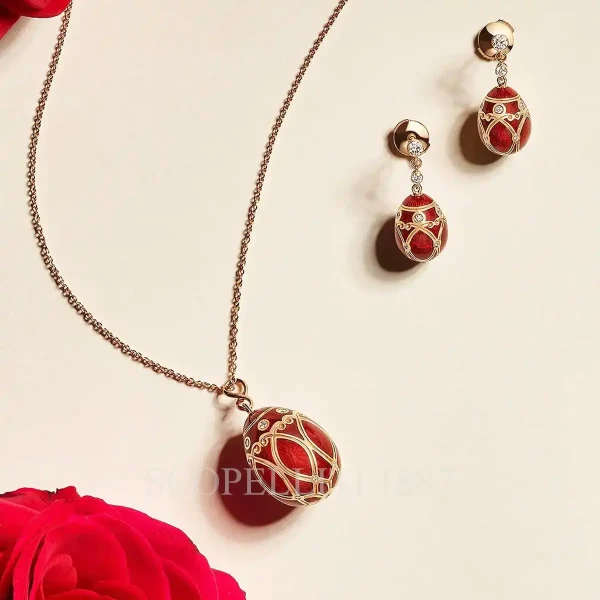 faberge heritage palais egg pendant red