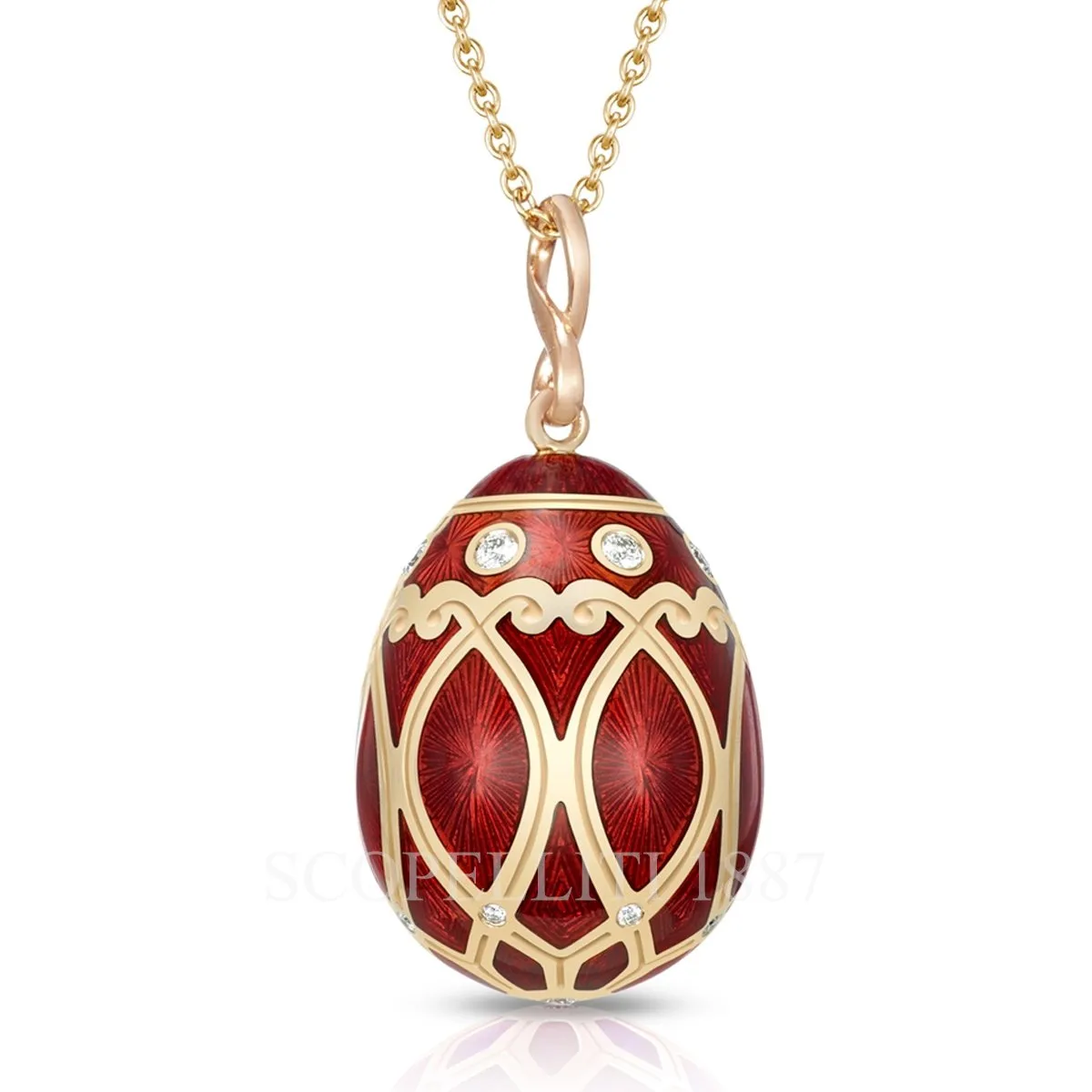 faberge heritage palais egg pendant red