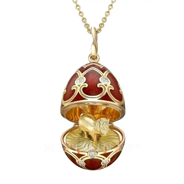 faberge egg pendant chinese zodiac horse