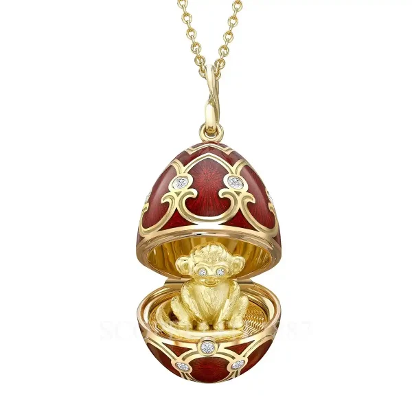 faberge egg pendant chinese zodiac monkey