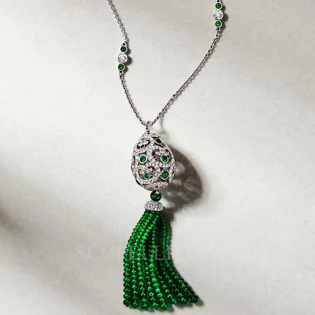 faberge emerald tassel pendant imperial