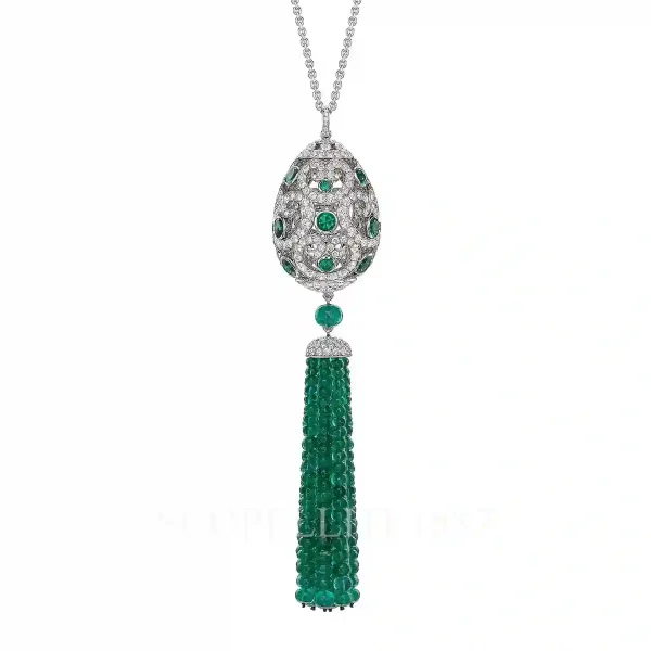 fabergé imperial emerald tassel egg pendant