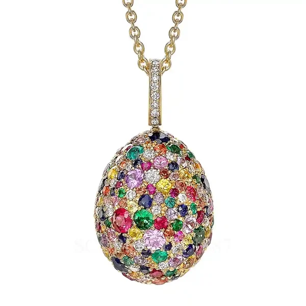fabergé heritage egg pendant mixed gemstones