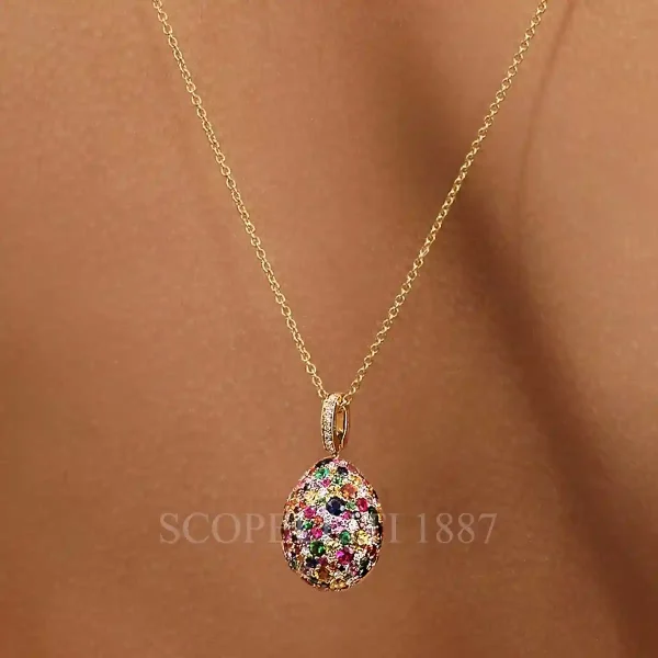 fabergé emotion multicoloured egg pendant