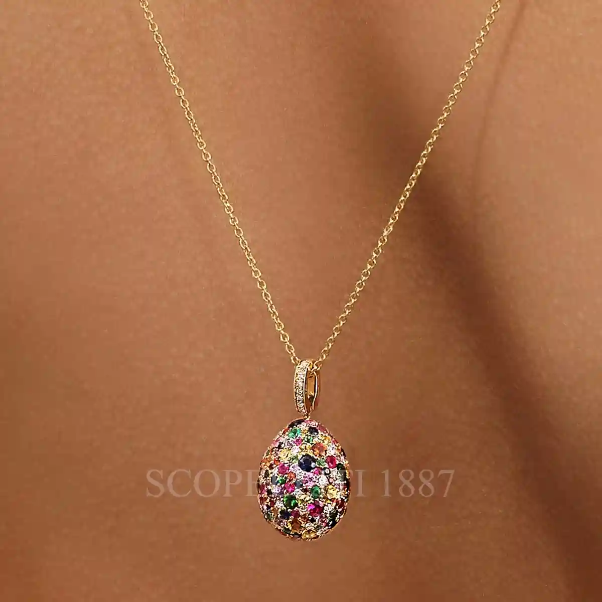 fabergé emotion multicoloured egg pendant