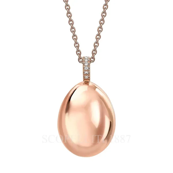 fabergé essence rose gold diamond egg pendant