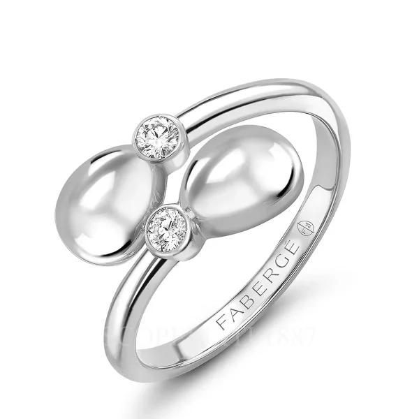 fabergé essence white gold crossover ring