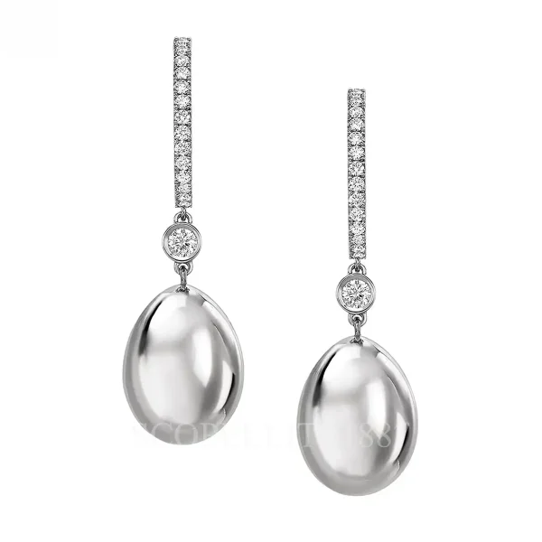 fabergé white gold egg drop earrings