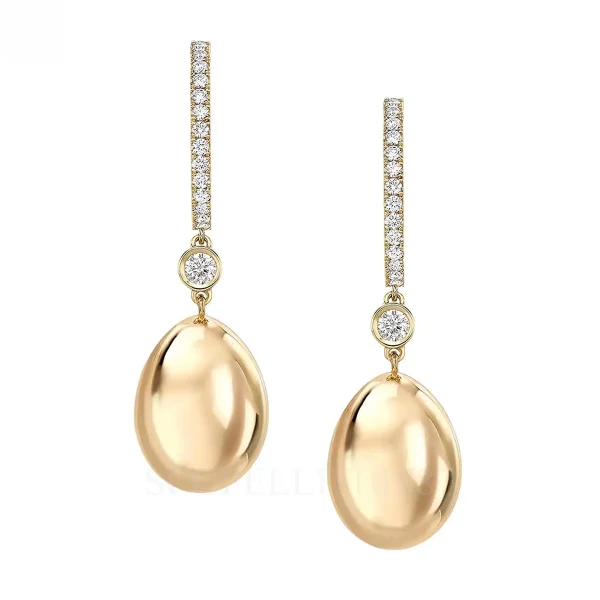 fabergé yellow gold egg drop earrings