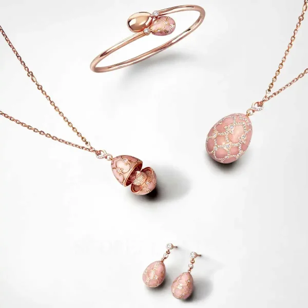 fabergé heritage rose gold with pink enamel jewellery