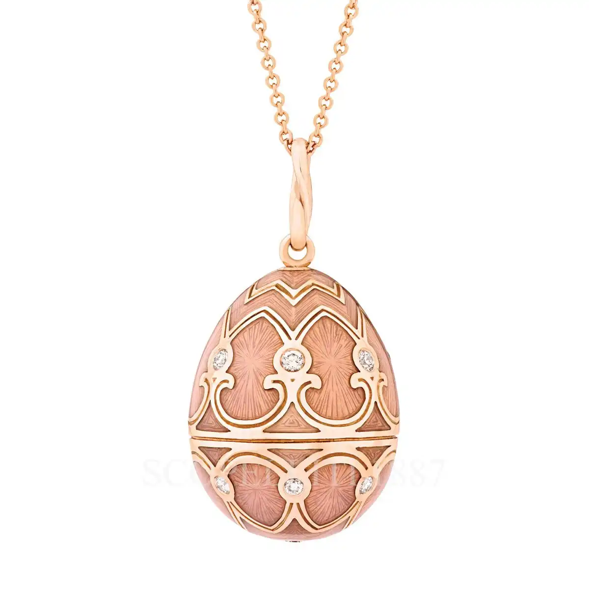 fabergé heritage egg pendant rose gold