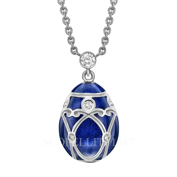 faberge heritage palais egg pendant blue small